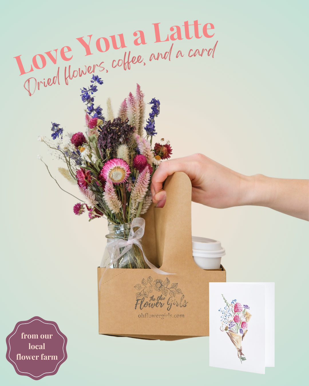 Love You a Latte (dried flowers)